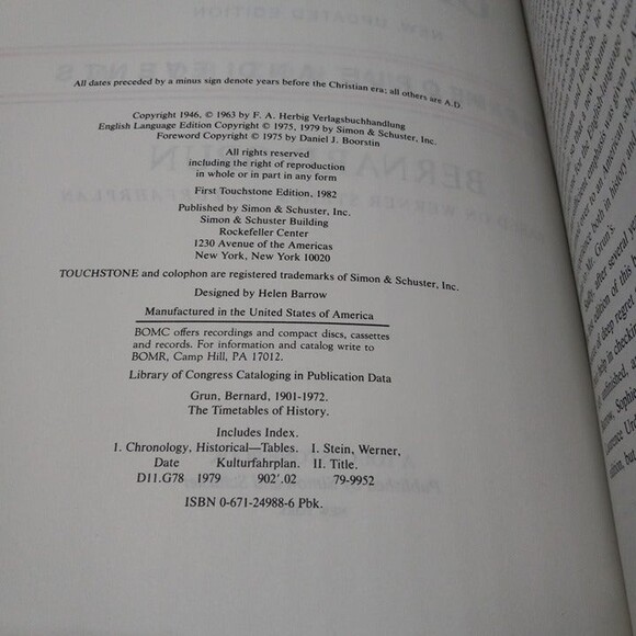 The Timetables of History:A Horizontal Linkage of People and Events-Bernard Grun - Picture 8 of 9